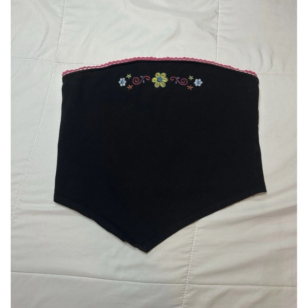 VTG 90s/00s Guess Strapless Bandana Tube Top Embroidery Floral Sz M/L Y2K Women